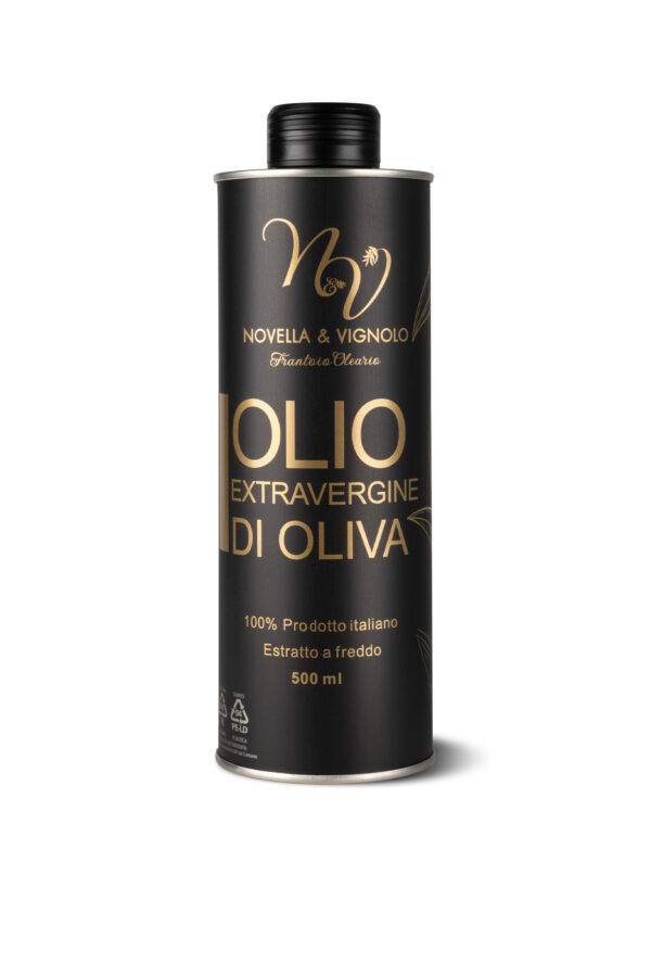 Extra virgin olive oil 100% italian in cylindrical can. Limited edition